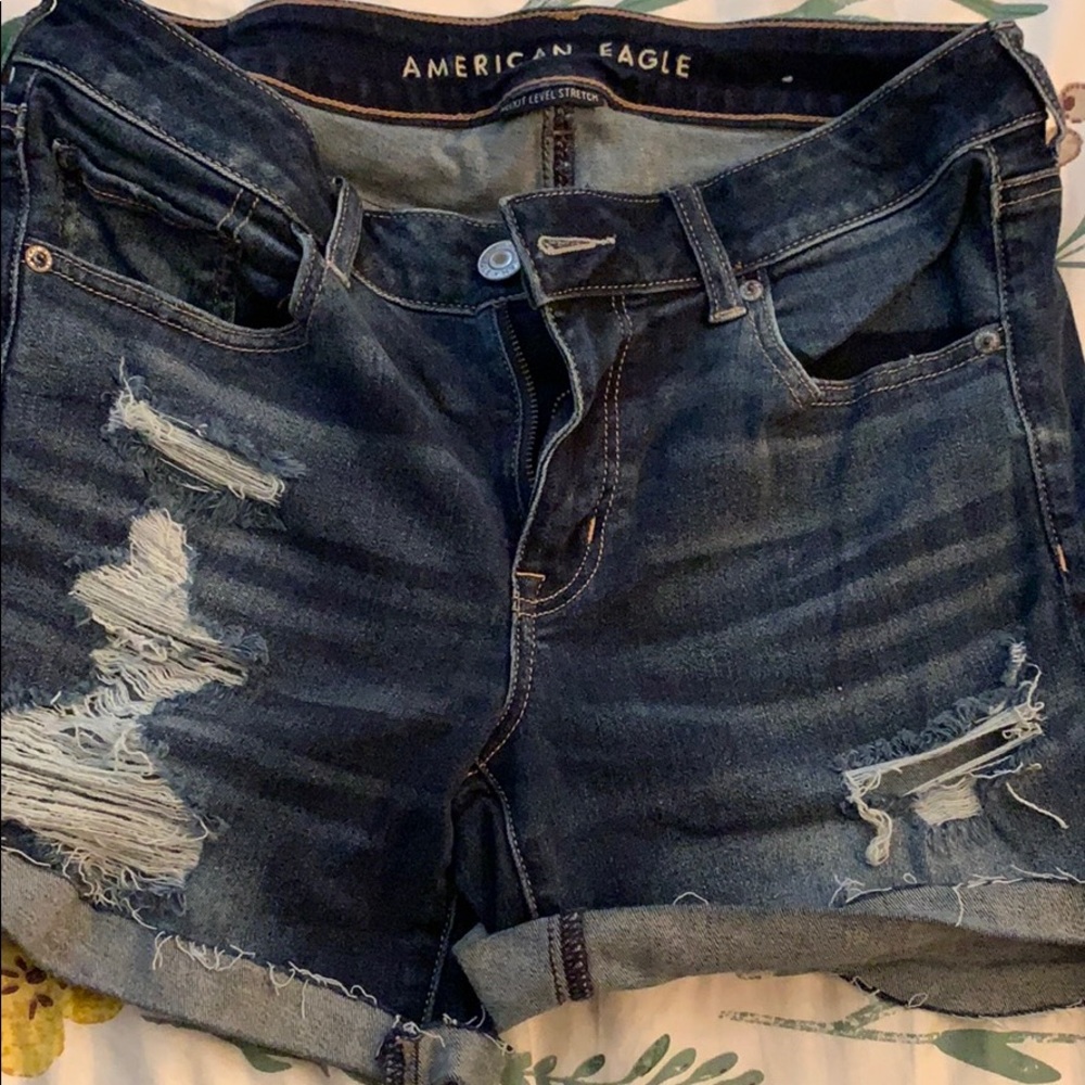 Distressed Denim Shorts